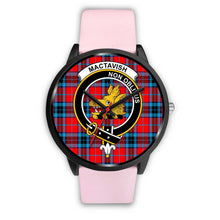Load image into Gallery viewer, MacTavish Modern Clans ,Silver Metal Link watch, leather steel watch, tartan watch, tartan watches, clan watch, scotland watch, merry christmas, cyber Monday, halloween, black Friday