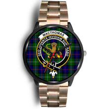 Load image into Gallery viewer, MacThomas Modern Clans ,Rose Gold Metal Link watch, leather steel watch, tartan watch, tartan watches, clan watch, scotland watch, merry christmas, cyber Monday, halloween, black Friday
