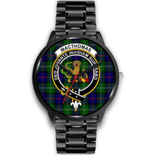 Load image into Gallery viewer, MacThomas Modern Clans ,Black Metal Link watch, leather steel watch, tartan watch, tartan watches, clan watch, scotland watch, merry christmas, cyber Monday, halloween, black Friday