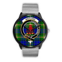 Load image into Gallery viewer, Maitland Clans ,Rose Gold Metal Link watch, leather steel watch, tartan watch, tartan watches, clan watch, scotland watch, merry christmas, cyber Monday, halloween, black Friday