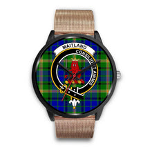 Load image into Gallery viewer, Maitland Clans ,Brown Leather watch, leather steel watch, tartan watch, tartan watches, clan watch, scotland watch, merry christmas, cyber Monday, halloween, black Friday