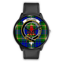 Load image into Gallery viewer, Maitland Clans ,Black Metal Mesh watch, leather steel watch, tartan watch, tartan watches, clan watch, scotland watch, merry christmas, cyber Monday, halloween, black Friday