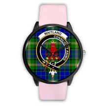 Load image into Gallery viewer, Maitland Clans ,Silver Metal Link watch, leather steel watch, tartan watch, tartan watches, clan watch, scotland watch, merry christmas, cyber Monday, halloween, black Friday