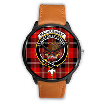 Load image into Gallery viewer, Majoribanks Clans ,Pink Leather watch, leather steel watch, tartan watch, tartan watches, clan watch, scotland watch, merry christmas, cyber Monday, halloween, black Friday