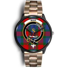 Load image into Gallery viewer, Mar Clans ,Black Leather watch, leather steel watch, tartan watch, tartan watches, clan watch, scotland watch, merry christmas, cyber Monday, halloween, black Friday