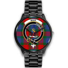 Load image into Gallery viewer, Mar Clans ,Black Metal Link watch, leather steel watch, tartan watch, tartan watches, clan watch, scotland watch, merry christmas, cyber Monday, halloween, black Friday