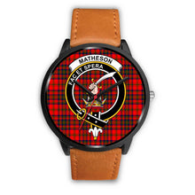Load image into Gallery viewer, Matheson Modern Clans ,Pink Leather watch, leather steel watch, tartan watch, tartan watches, clan watch, scotland watch, merry christmas, cyber Monday, halloween, black Friday
