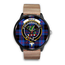 Load image into Gallery viewer, Maule Clans ,Brown Leather watch, leather steel watch, tartan watch, tartan watches, clan watch, scotland watch, merry christmas, cyber Monday, halloween, black Friday