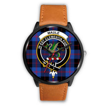 Load image into Gallery viewer, Maule Clans ,Pink Leather watch, leather steel watch, tartan watch, tartan watches, clan watch, scotland watch, merry christmas, cyber Monday, halloween, black Friday