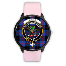 Load image into Gallery viewer, Maule Clans ,Silver Metal Link watch, leather steel watch, tartan watch, tartan watches, clan watch, scotland watch, merry christmas, cyber Monday, halloween, black Friday