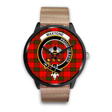Load image into Gallery viewer, Maxtone Clans ,Brown Leather watch, leather steel watch, tartan watch, tartan watches, clan watch, scotland watch, merry christmas, cyber Monday, halloween, black Friday