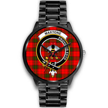 Load image into Gallery viewer, Maxtone Clans ,Black Metal Link watch, leather steel watch, tartan watch, tartan watches, clan watch, scotland watch, merry christmas, cyber Monday, halloween, black Friday