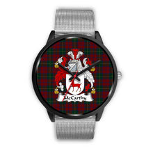 Load image into Gallery viewer, McCarthy Clans ,Rose Gold Metal Link watch, leather steel watch, tartan watch, tartan watches, clan watch, scotland watch, merry christmas, cyber Monday, halloween, black Friday