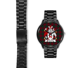 Load image into Gallery viewer, McCarthy Clans ,Black Leather watch, leather steel watch, tartan watch, tartan watches, clan watch, scotland watch, merry christmas, cyber Monday, halloween, black Friday