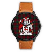 Load image into Gallery viewer, McCarthy Clans ,Pink Leather watch, leather steel watch, tartan watch, tartan watches, clan watch, scotland watch, merry christmas, cyber Monday, halloween, black Friday