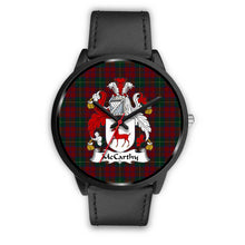 Load image into Gallery viewer, McCarthy Clans ,Black Metal Mesh watch, leather steel watch, tartan watch, tartan watches, clan watch, scotland watch, merry christmas, cyber Monday, halloween, black Friday