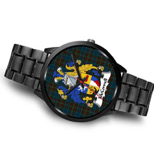 Load image into Gallery viewer, McConnell Clans ,Brown Leather watch, leather steel watch, tartan watch, tartan watches, clan watch, scotland watch, merry christmas, cyber Monday, halloween, black Friday