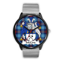 Load image into Gallery viewer, McCord Clans ,Rose Gold Metal Link watch, leather steel watch, tartan watch, tartan watches, clan watch, scotland watch, merry christmas, cyber Monday, halloween, black Friday