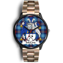 Load image into Gallery viewer, McCord Clans ,Black Leather watch, leather steel watch, tartan watch, tartan watches, clan watch, scotland watch, merry christmas, cyber Monday, halloween, black Friday