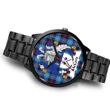 Load image into Gallery viewer, McCord Clans ,Brown Leather watch, leather steel watch, tartan watch, tartan watches, clan watch, scotland watch, merry christmas, cyber Monday, halloween, black Friday