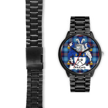 Load image into Gallery viewer, McCord Clans ,Black Leather watch, leather steel watch, tartan watch, tartan watches, clan watch, scotland watch, merry christmas, cyber Monday, halloween, black Friday
