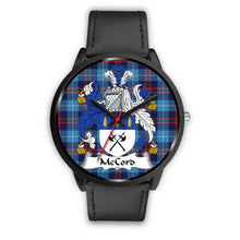 Load image into Gallery viewer, McCord Clans ,Black Metal Mesh watch, leather steel watch, tartan watch, tartan watches, clan watch, scotland watch, merry christmas, cyber Monday, halloween, black Friday