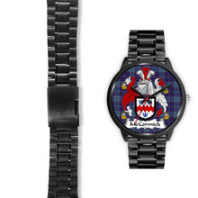 Load image into Gallery viewer, Mccormick Clans ,Black Leather watch, leather steel watch, tartan watch, tartan watches, clan watch, scotland watch, merry christmas, cyber Monday, halloween, black Friday
