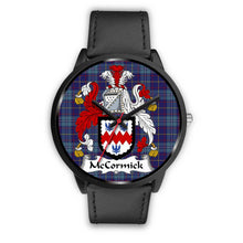 Load image into Gallery viewer, Mccormick Clans ,Black Metal Mesh watch, leather steel watch, tartan watch, tartan watches, clan watch, scotland watch, merry christmas, cyber Monday, halloween, black Friday