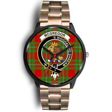 Load image into Gallery viewer, McGregor Modern Clans ,Black Leather watch, leather steel watch, tartan watch, tartan watches, clan watch, scotland watch, merry christmas, cyber Monday, halloween, black Friday