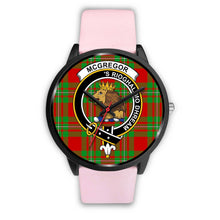 Load image into Gallery viewer, McGregor Modern Clans ,Silver Metal Link watch, leather steel watch, tartan watch, tartan watches, clan watch, scotland watch, merry christmas, cyber Monday, halloween, black Friday