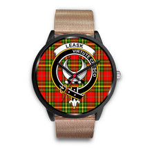 Load image into Gallery viewer, Leask Clans ,Brown Leather watch, leather steel watch, tartan watch, tartan watches, clan watch, scotland watch, merry christmas, cyber Monday, halloween, black Friday