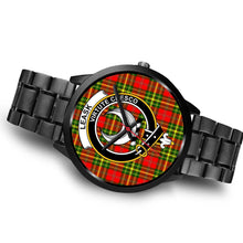 Load image into Gallery viewer, Leask Clans ,Brown Leather watch, leather steel watch, tartan watch, tartan watches, clan watch, scotland watch, merry christmas, cyber Monday, halloween, black Friday