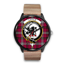 Load image into Gallery viewer, Little Clans ,Brown Leather watch, leather steel watch, tartan watch, tartan watches, clan watch, scotland watch, merry christmas, cyber Monday, halloween, black Friday
