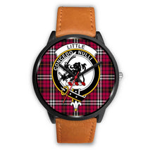 Load image into Gallery viewer, Little Clans ,Pink Leather watch, leather steel watch, tartan watch, tartan watches, clan watch, scotland watch, merry christmas, cyber Monday, halloween, black Friday