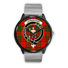 Load image into Gallery viewer, Livingstone Modern Clans ,Rose Gold Metal Link watch, leather steel watch, tartan watch, tartan watches, clan watch, scotland watch, merry christmas, cyber Monday, halloween, black Friday