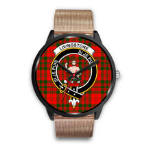 Load image into Gallery viewer, Livingstone Modern Clans ,Brown Leather watch, leather steel watch, tartan watch, tartan watches, clan watch, scotland watch, merry christmas, cyber Monday, halloween, black Friday