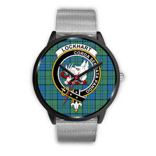 Load image into Gallery viewer, Lockhart Clans ,Rose Gold Metal Link watch, leather steel watch, tartan watch, tartan watches, clan watch, scotland watch, merry christmas, cyber Monday, halloween, black Friday