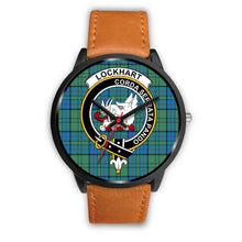 Load image into Gallery viewer, Lockhart Clans ,Pink Leather watch, leather steel watch, tartan watch, tartan watches, clan watch, scotland watch, merry christmas, cyber Monday, halloween, black Friday