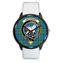 Load image into Gallery viewer, Lockhart Clans ,Silver Metal Mesh watch, leather steel watch, tartan watch, tartan watches, clan watch, scotland watch, merry christmas, cyber Monday, halloween, black Friday