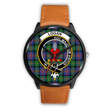 Load image into Gallery viewer, Logan Ancient Clans ,Pink Leather watch, leather steel watch, tartan watch, tartan watches, clan watch, scotland watch, merry christmas, cyber Monday, halloween, black Friday