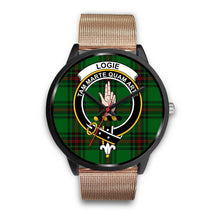 Load image into Gallery viewer, Logie Clans ,Brown Leather watch, leather steel watch, tartan watch, tartan watches, clan watch, scotland watch, merry christmas, cyber Monday, halloween, black Friday