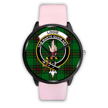 Load image into Gallery viewer, Logie Clans ,Silver Metal Link watch, leather steel watch, tartan watch, tartan watches, clan watch, scotland watch, merry christmas, cyber Monday, halloween, black Friday