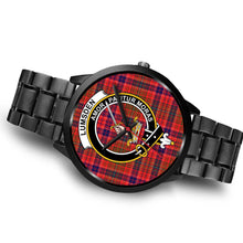 Load image into Gallery viewer, Lumsden Modern Clans ,Brown Leather watch, leather steel watch, tartan watch, tartan watches, clan watch, scotland watch, merry christmas, cyber Monday, halloween, black Friday