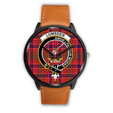 Load image into Gallery viewer, Lumsden Modern Clans ,Pink Leather watch, leather steel watch, tartan watch, tartan watches, clan watch, scotland watch, merry christmas, cyber Monday, halloween, black Friday