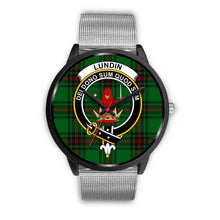 Load image into Gallery viewer, Lundin Clans ,Rose Gold Metal Link watch, leather steel watch, tartan watch, tartan watches, clan watch, scotland watch, merry christmas, cyber Monday, halloween, black Friday