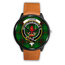 Load image into Gallery viewer, Lundin Clans ,Pink Leather watch, leather steel watch, tartan watch, tartan watches, clan watch, scotland watch, merry christmas, cyber Monday, halloween, black Friday