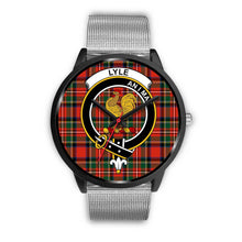 Load image into Gallery viewer, Lyle Clans ,Rose Gold Metal Link watch, leather steel watch, tartan watch, tartan watches, clan watch, scotland watch, merry christmas, cyber Monday, halloween, black Friday