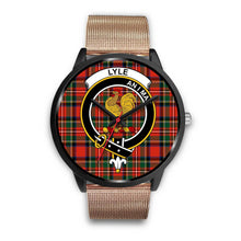 Load image into Gallery viewer, Lyle Clans ,Brown Leather watch, leather steel watch, tartan watch, tartan watches, clan watch, scotland watch, merry christmas, cyber Monday, halloween, black Friday