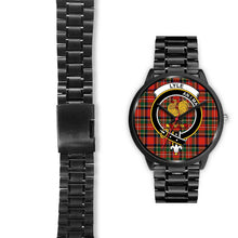 Load image into Gallery viewer, Lyle Clans ,Black Leather watch, leather steel watch, tartan watch, tartan watches, clan watch, scotland watch, merry christmas, cyber Monday, halloween, black Friday