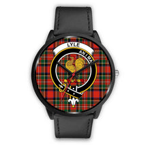 Load image into Gallery viewer, Lyle Clans ,Black Metal Mesh watch, leather steel watch, tartan watch, tartan watches, clan watch, scotland watch, merry christmas, cyber Monday, halloween, black Friday